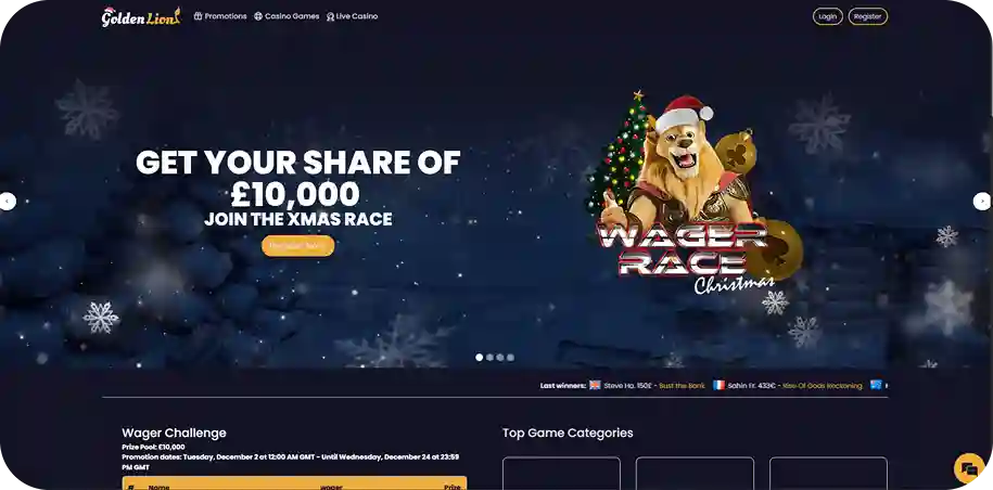 Golden Lion Casino desktop view